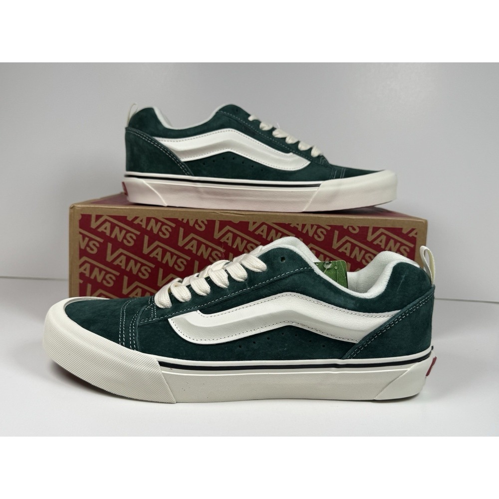 Vans Knu‎ Skool Sneakers Men's Size 10 Pig Suede Green/White VN000CS0CX2